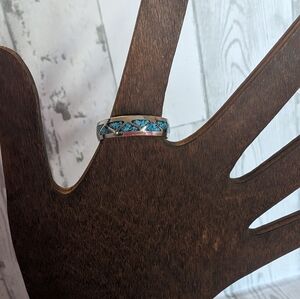 Vintage chip turquoise ring size 13.5